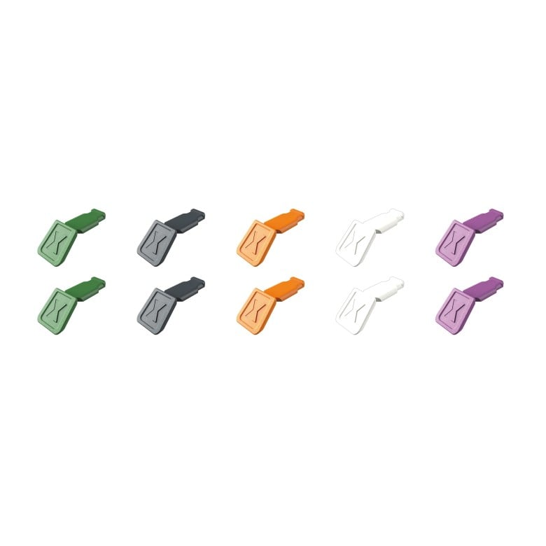 Knipex, 00 61 10 02 SBA KNIPEXTEND ColorCoded Clips (Green, Dark Gray, Orange, White, Violet) 10pc