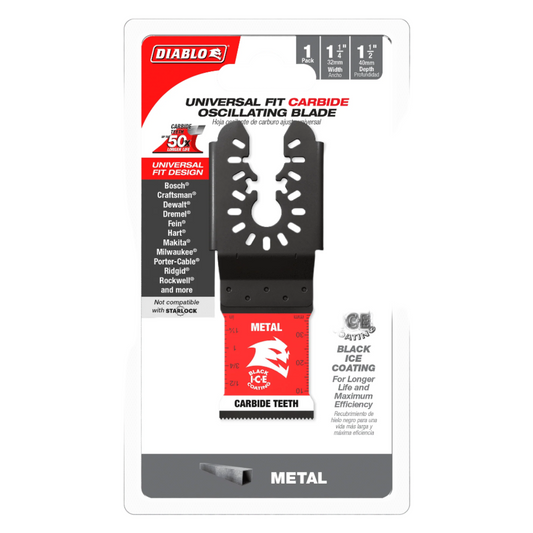 Diablo, DOU125CF 1-1/4in AMPED Steel Demon™ Universal Fit Carbide Teeth Oscillating Blade for Metal