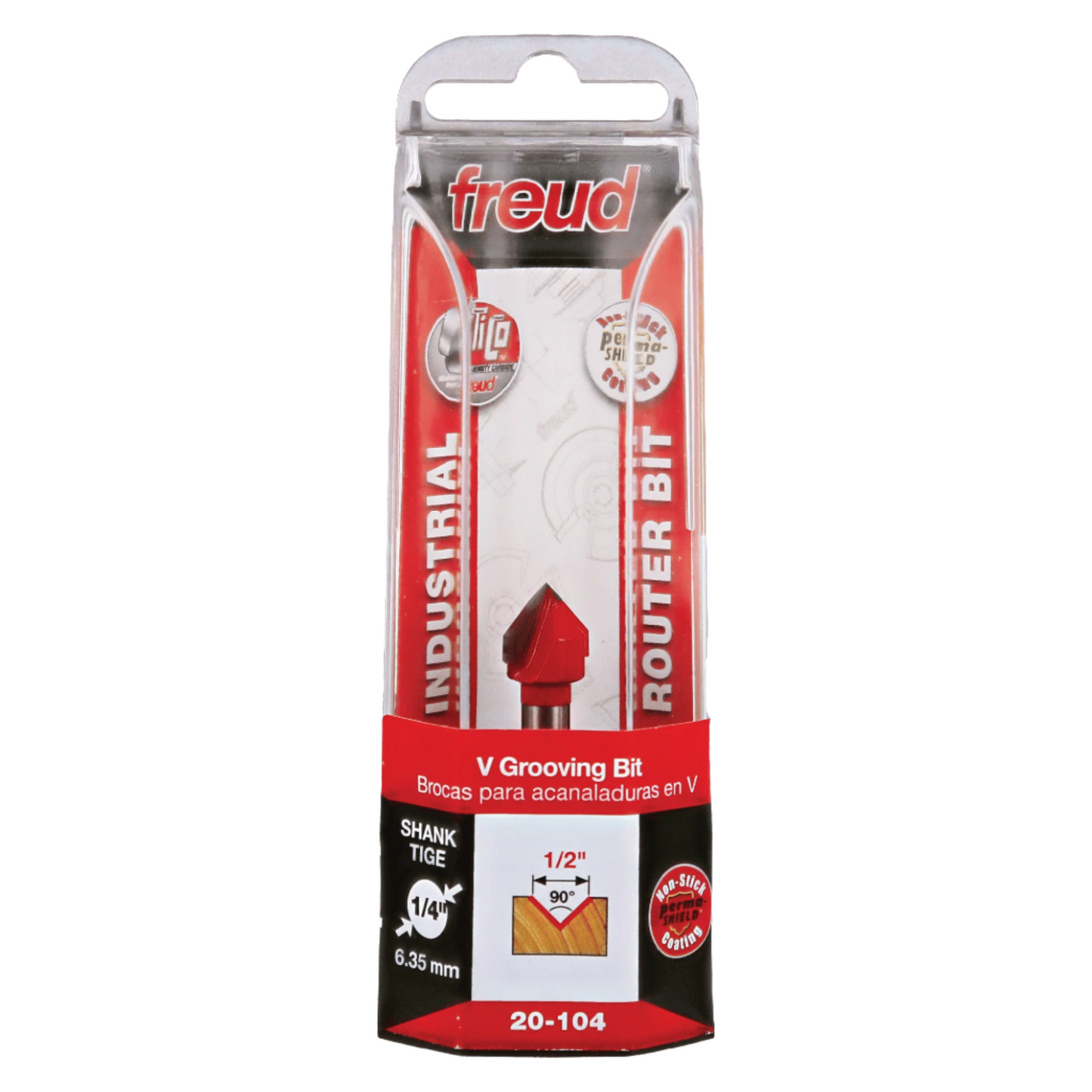 Freud 20-104 Mèche à rainurer 1/2'' 90° V tige 1/4'' 13140