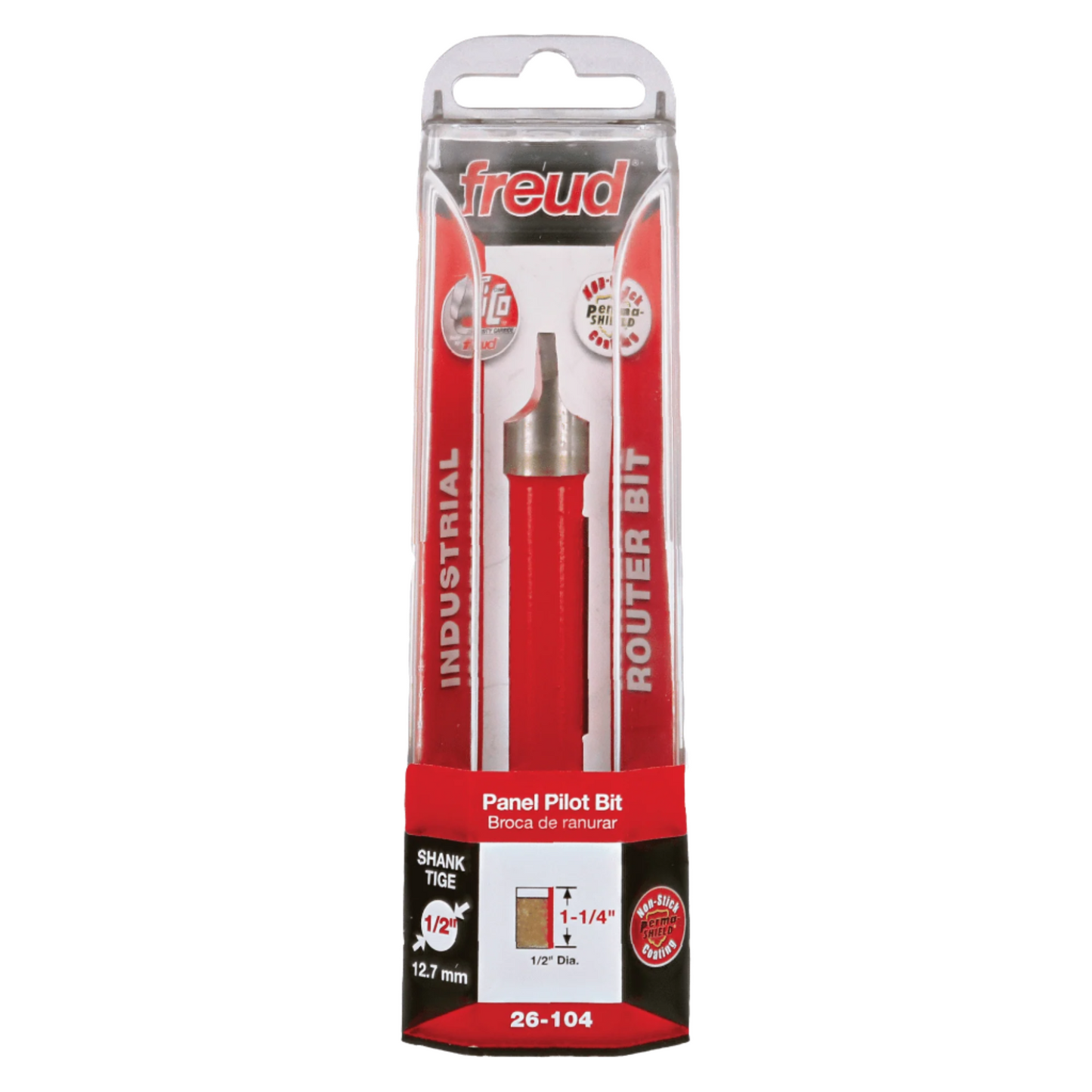 Freud, 26-104 Mèche de toupie pilote pour panneau à cannelure unique 1/2'', tige 1/2'' 13311