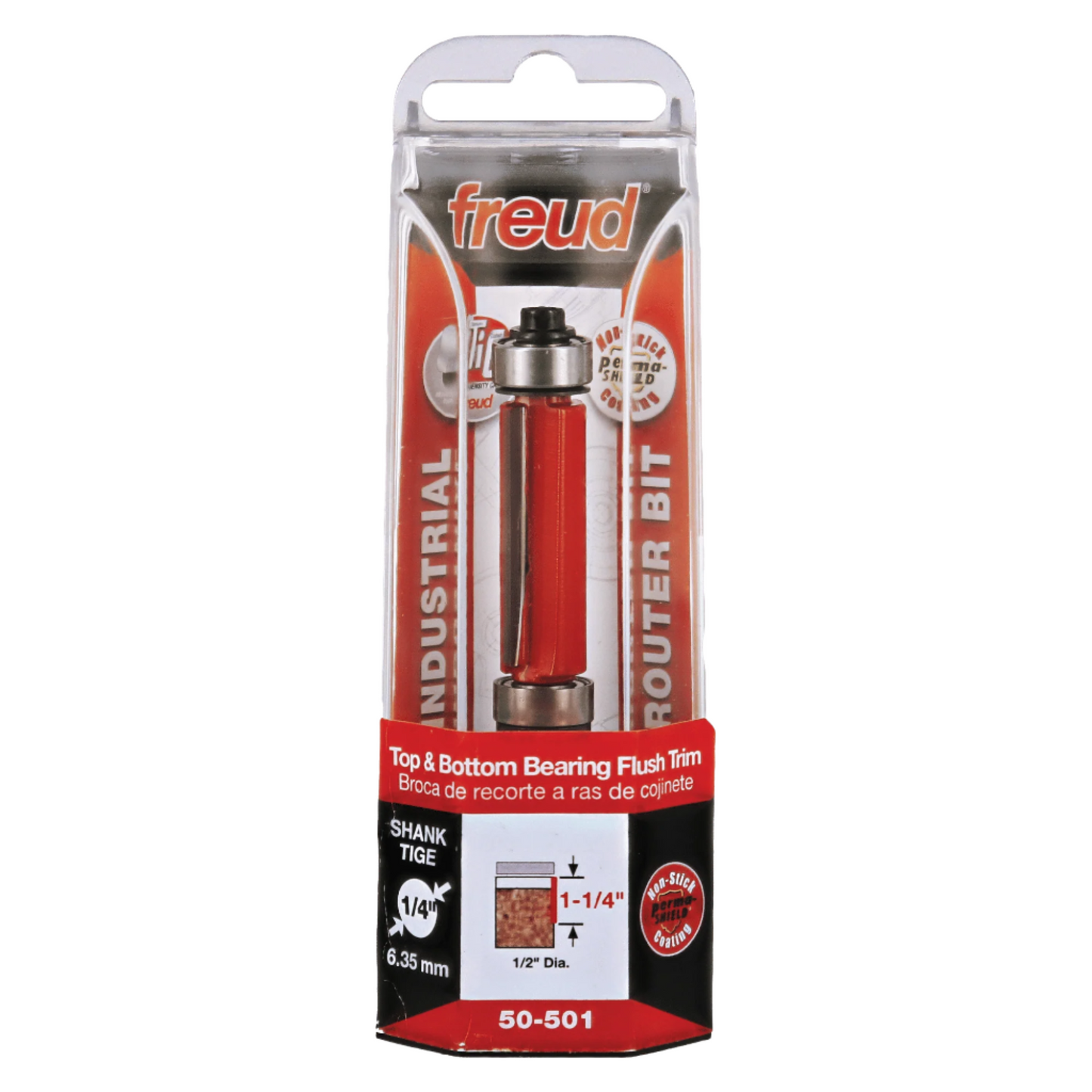 Freud, 50-501 1/2'' Top & Bottom Bearing Flush Trim Router Bit 1/4'' Shank
