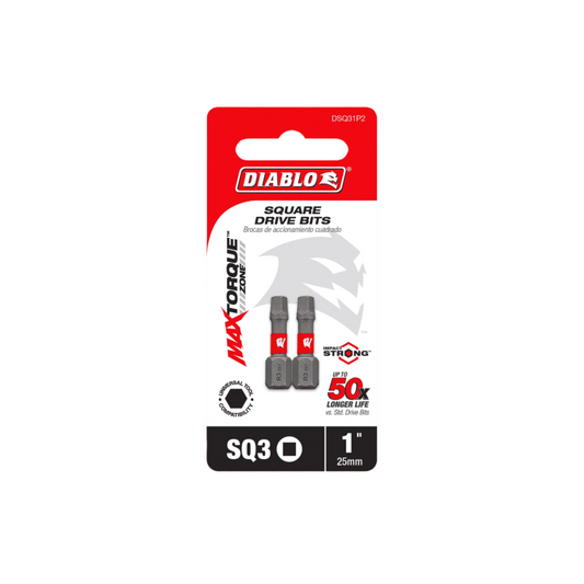 Diablo, DSQ31P2 1 in. #3 Square Drive Bits