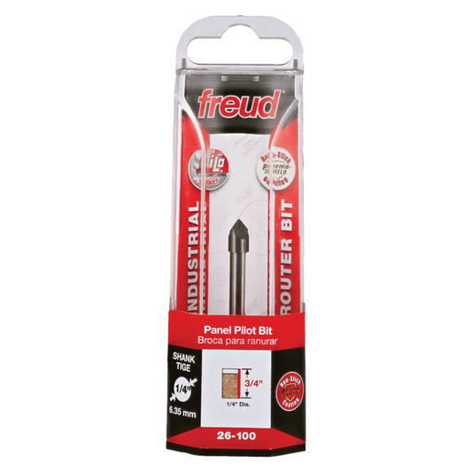 Freud, 26-100 1/4'' Single Flute Panel Pilot Router Bit 1/4'' Shank
