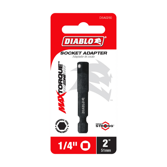 Diablo, adaptateurs à douille hexagonale de 1/4 po