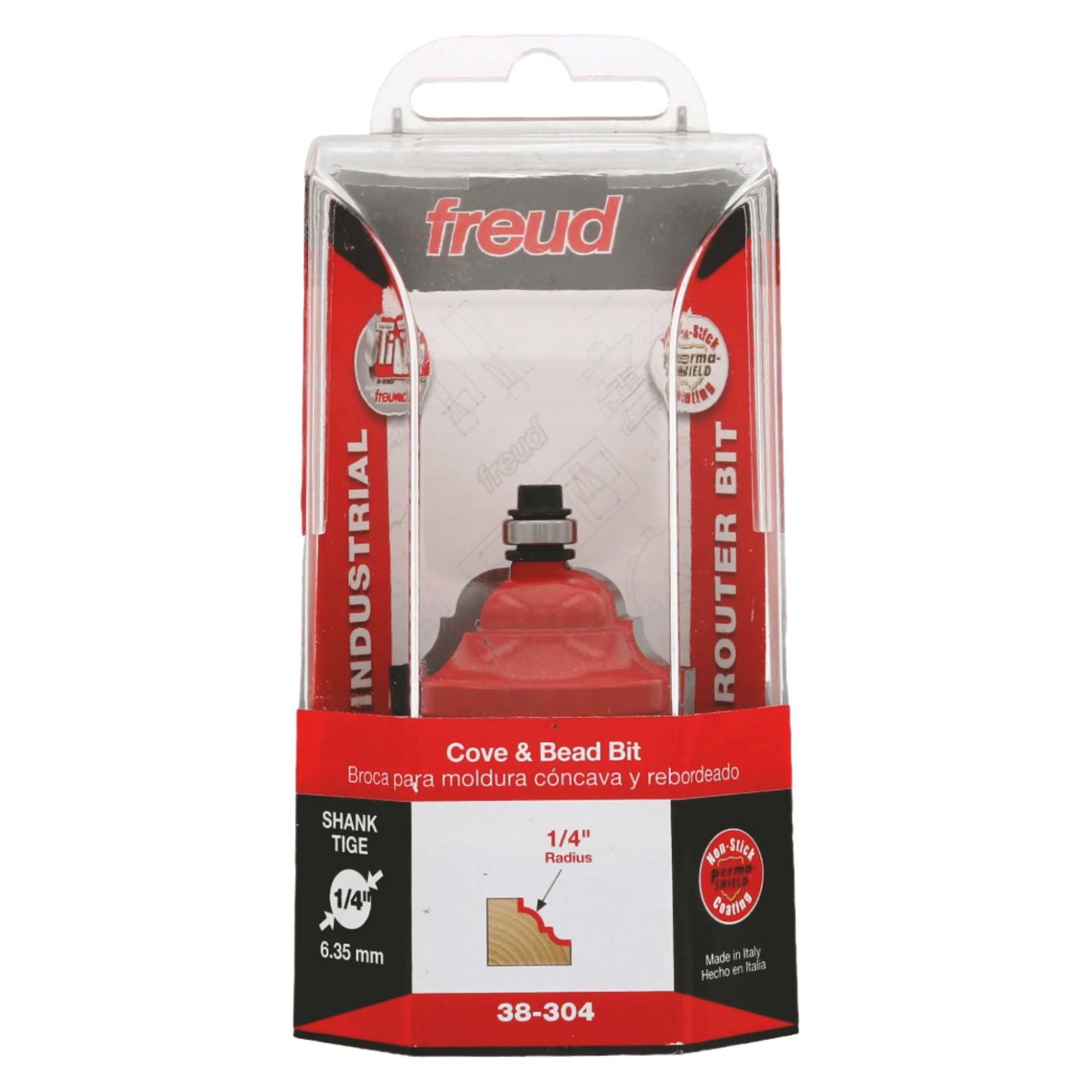 Freud, 38-304 1/4'' Radius Cove & Bead Router Bit 1/4'' Shank