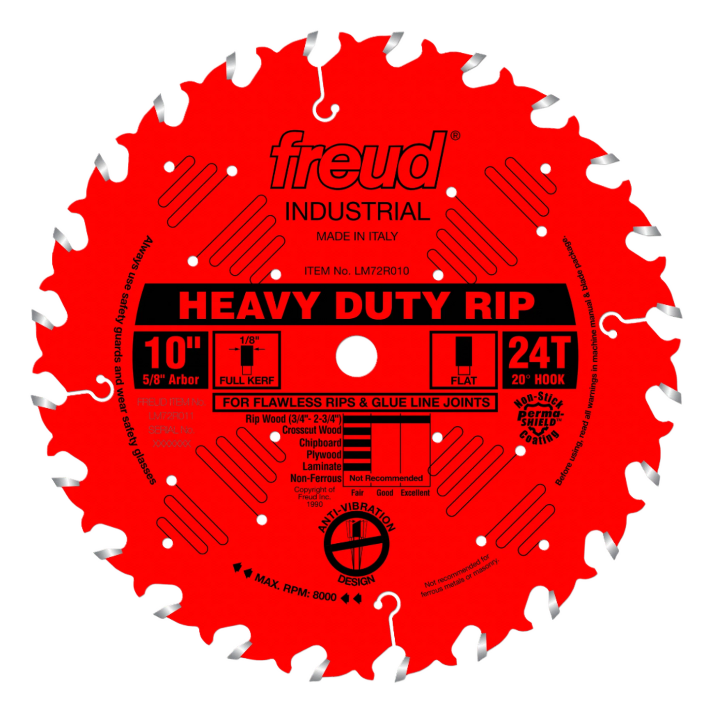Freud, LM72R010 10'' 24 Tooth Heavy Duty Ripping Saw Blade 13836