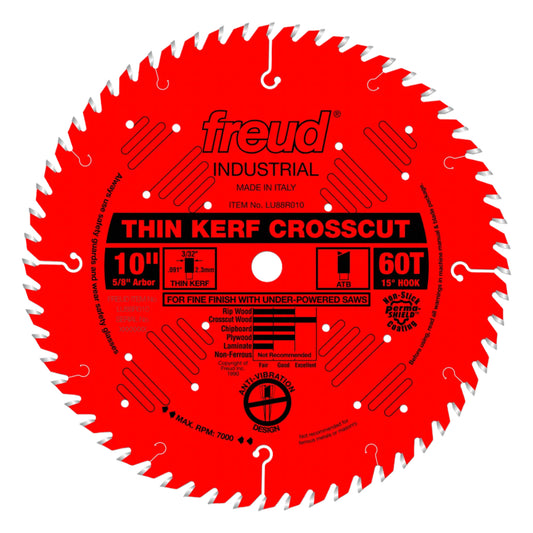 Freud, LU88R010 10-inch Thin Kerf Fine Finishing Blade 5/8'' Arbor