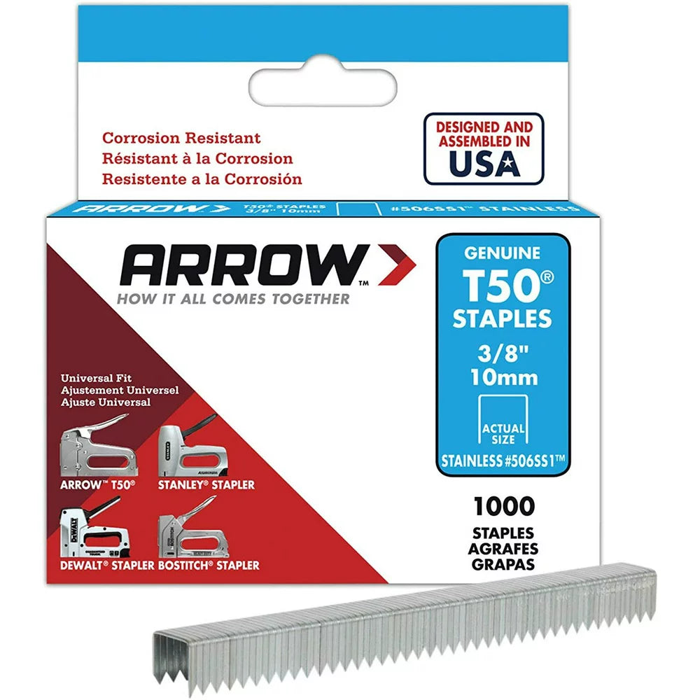 Arrow, 506 3/8'' Heavy Duty Staples (1250-pk)