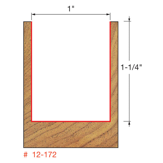 Freud, 12-172 Mèche de toupie droite à double cannelure 1'', tige 1/2'' 13095