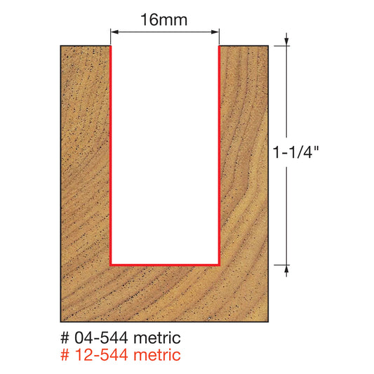 Freud, 12-544 Embout droit métrique à double cannelure 16 mm, tige 1/2''