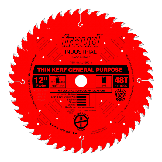 Freud, LU86R012 12" Thin Kerf General Purpose 48T