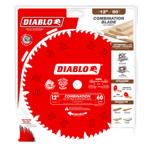 Freud Diablo D1260X 12-inch Combination Circular Saw Blade