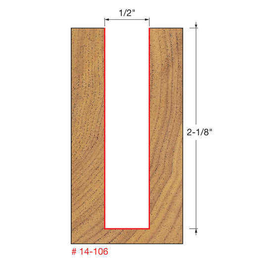 Freud, 14-106 1/2'' Double Flute Stagger Router Bit 1/2'' Shank