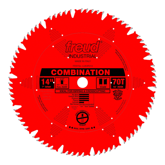 Freud LU84R014 14'' 70 Tooth ATBF Combination Saw Blade 1'' Arbor