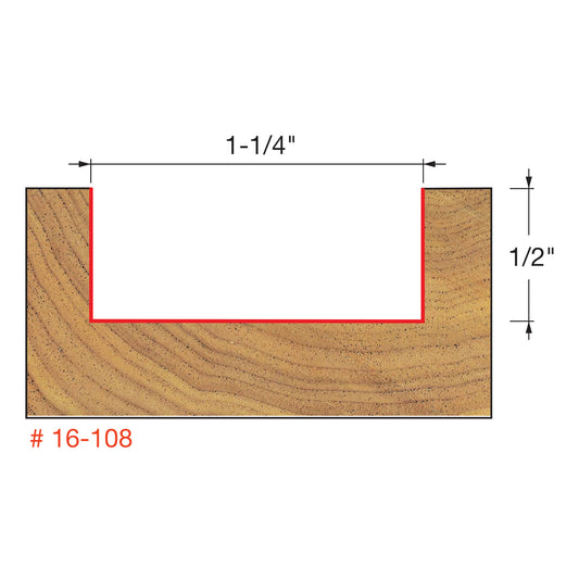 Freud, 16-108 1-1/4'' Mortising Router Bit 1/2'' Shank