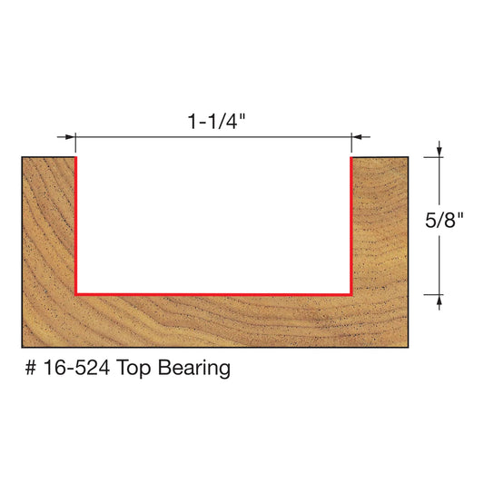 Freud, 16-524 Mèche à mortaiser à roulement supérieur 1-1/4'', tige 1/2''