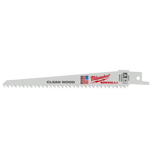 Milwaukee. 48-00-5015 6 in. 6 TPI Fleam Ground SAWZALL Blades - 5 Pack