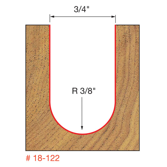 Freud, 18-122 3/4'' Round Nose Router Bit 1/2'' Shank
