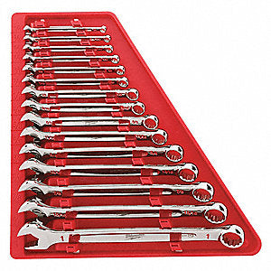Milwaukee, 48-22-9415 15pc Combination Wrench Set - SAE
