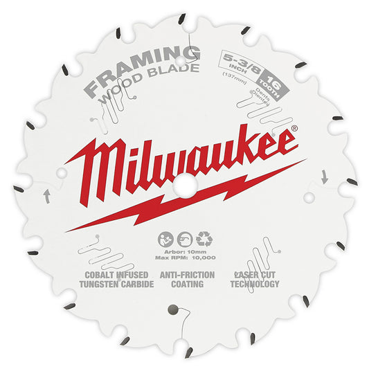 Milwaukee 48-40-0522 Lame de scie circulaire à charpente 5-3/8″ 16T