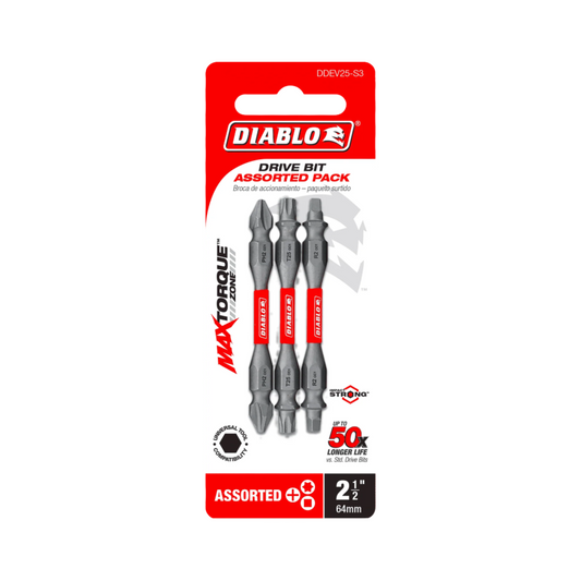 Diablo, DDEV25-S3 Double-Ended Phillips, Square and Torx Drive Bit Assorted Pack