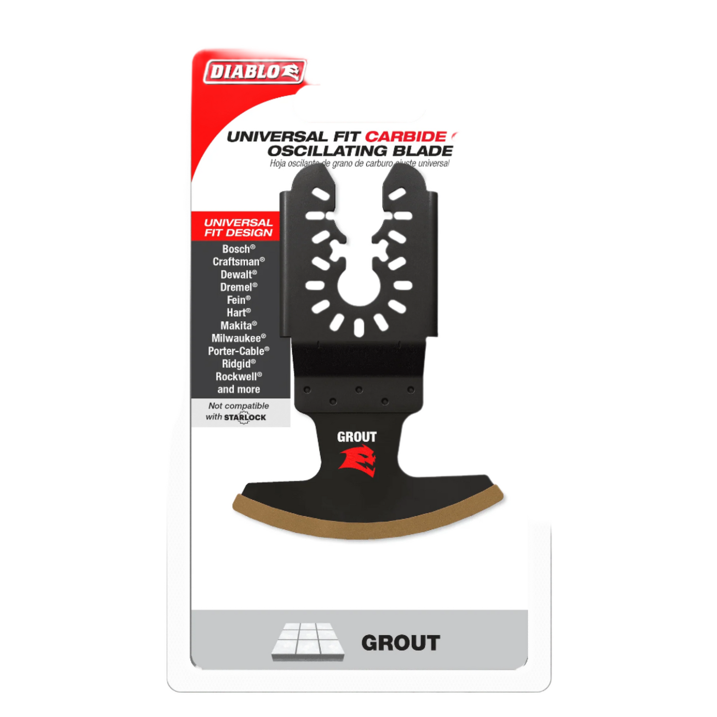Diablo, DOU16CGX 2-3/4in Carbide Grit Oscillating Blade for Grout