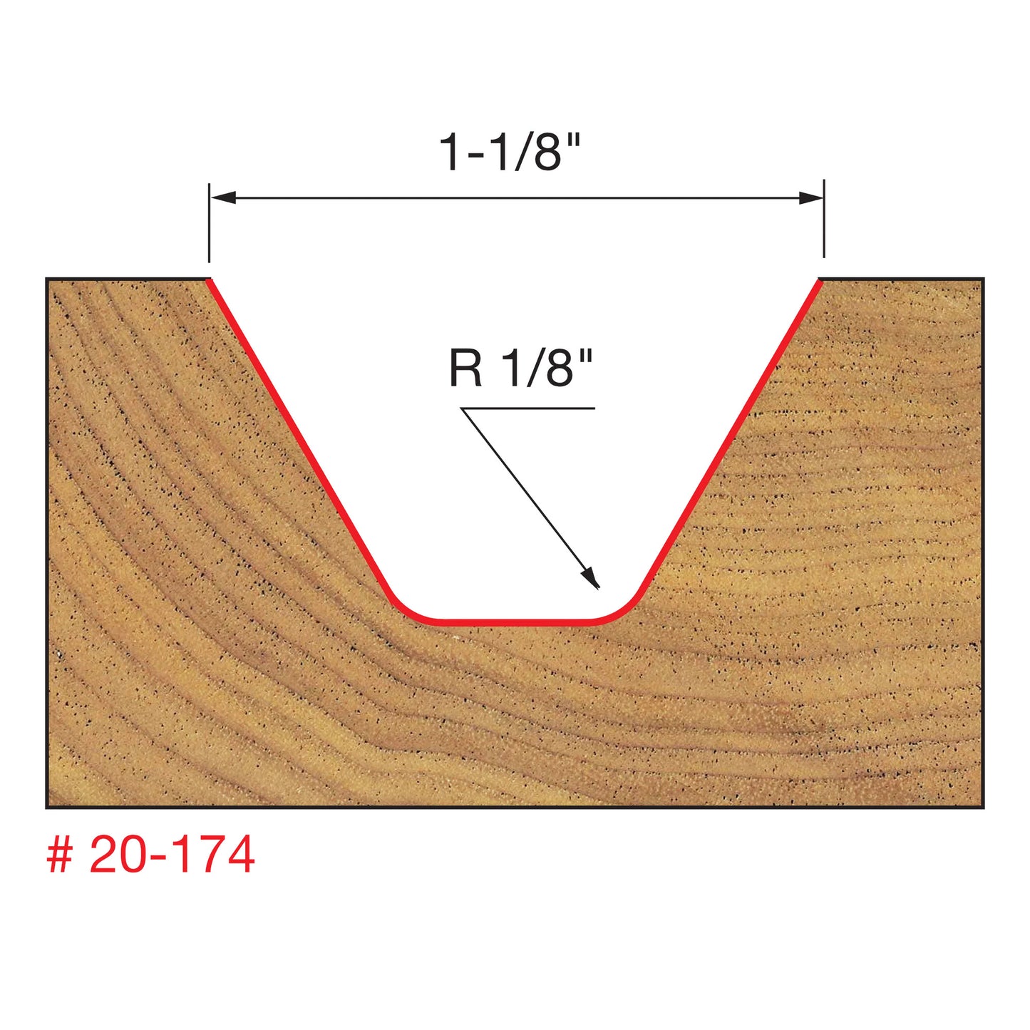 Freud, 20-174 Embout à lettrage 1-1/8'' 60 degrés Tige 1/2''