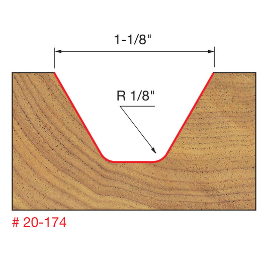 Freud, 20-174 Embout à lettrage 1-1/8'' 60 degrés Tige 1/2''