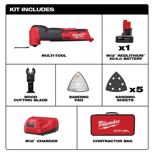 Milwaukee, 2526-21XC M12 FUEL Oscillating Multi-Tool XC4.0 Kit