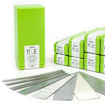 Grex, 21 Gauge Stainless Steel Brad Nails
