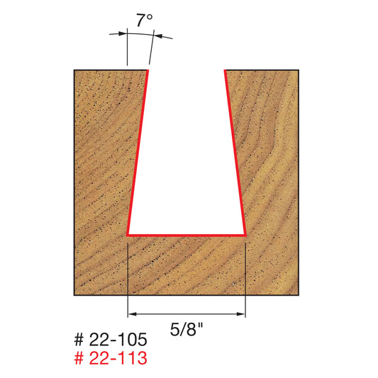 Freud, 22-105 7º Dovetail Router Bit 1/4'' Shank