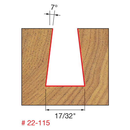 Freud, 22-115 7º Dovetail Router Bit 1/2" Shank