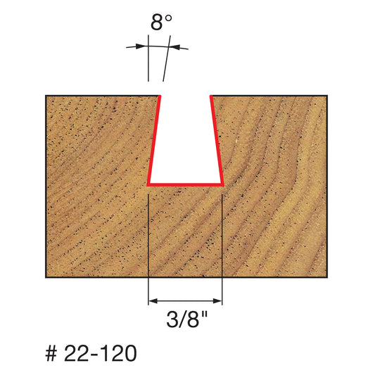 Freud, 22-120 8º Dovetail Router Bit 1/4'' Shank