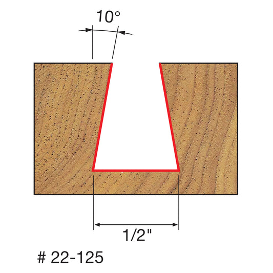 Freud, 22-125 10º Dovetail Router Bit 1/4'' Shank
