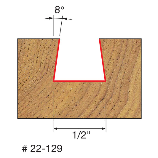 Freud, 22-129 8º Dovetail Router Bit 1/4'' Shank