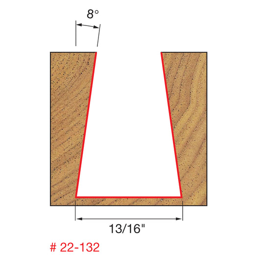 Freud, 22-132 8º Dovetail Router Bit 1/2'' Shank