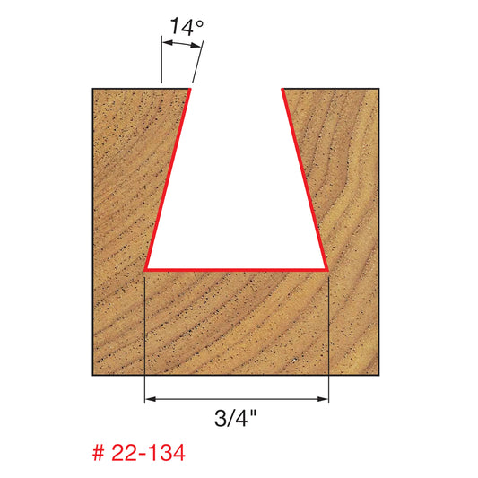 Freud, 22-134 14º Dovetail Router Bit 1/2'' Shank