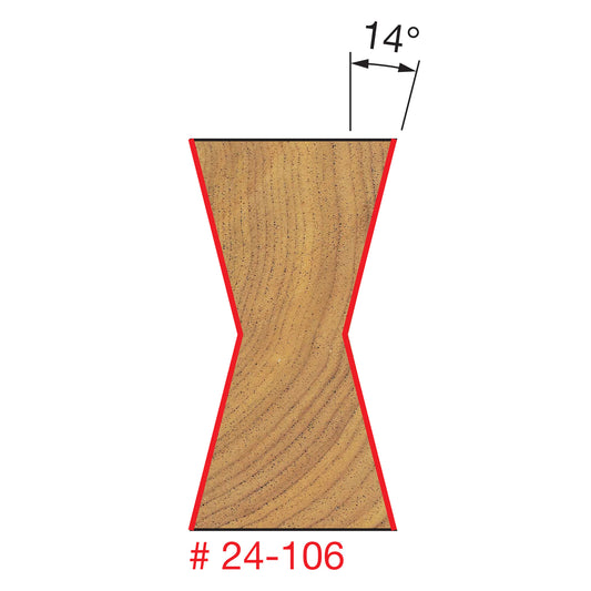 Freud, 24-106 14º Butterfly Spline Router Bit 1/2'' Shank
