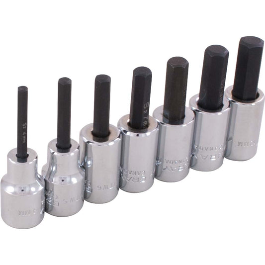 Gray Tools 7 piece Set 3/8-inch Drive, Metric Allen Sockets