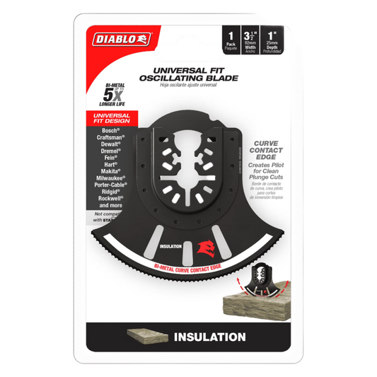 Diablo, DOU350RI 3-1/2in Universal Fit Bi-Metal Oscillating Blade for Insulation