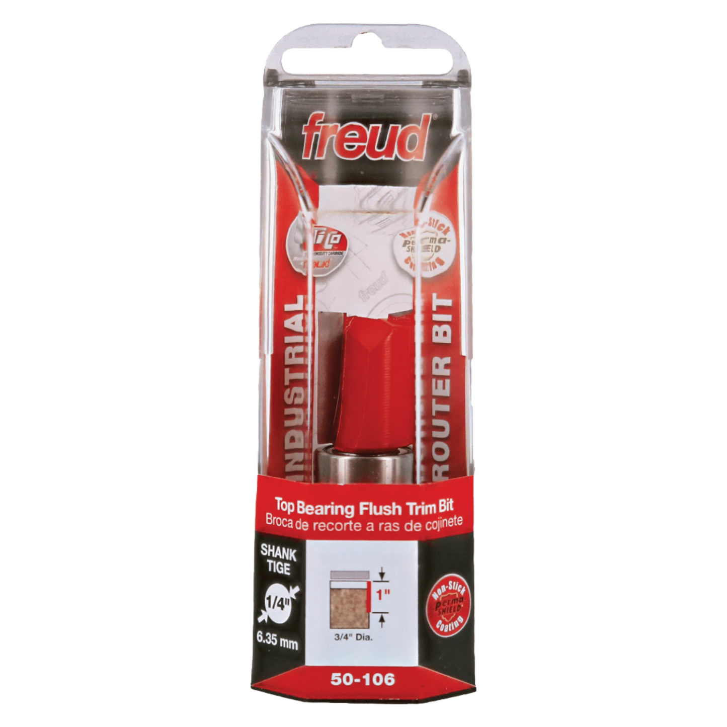 Freud, 50-106 Mèche de toupie à roulement supérieur 3/4'', tige 1/4'' 13263