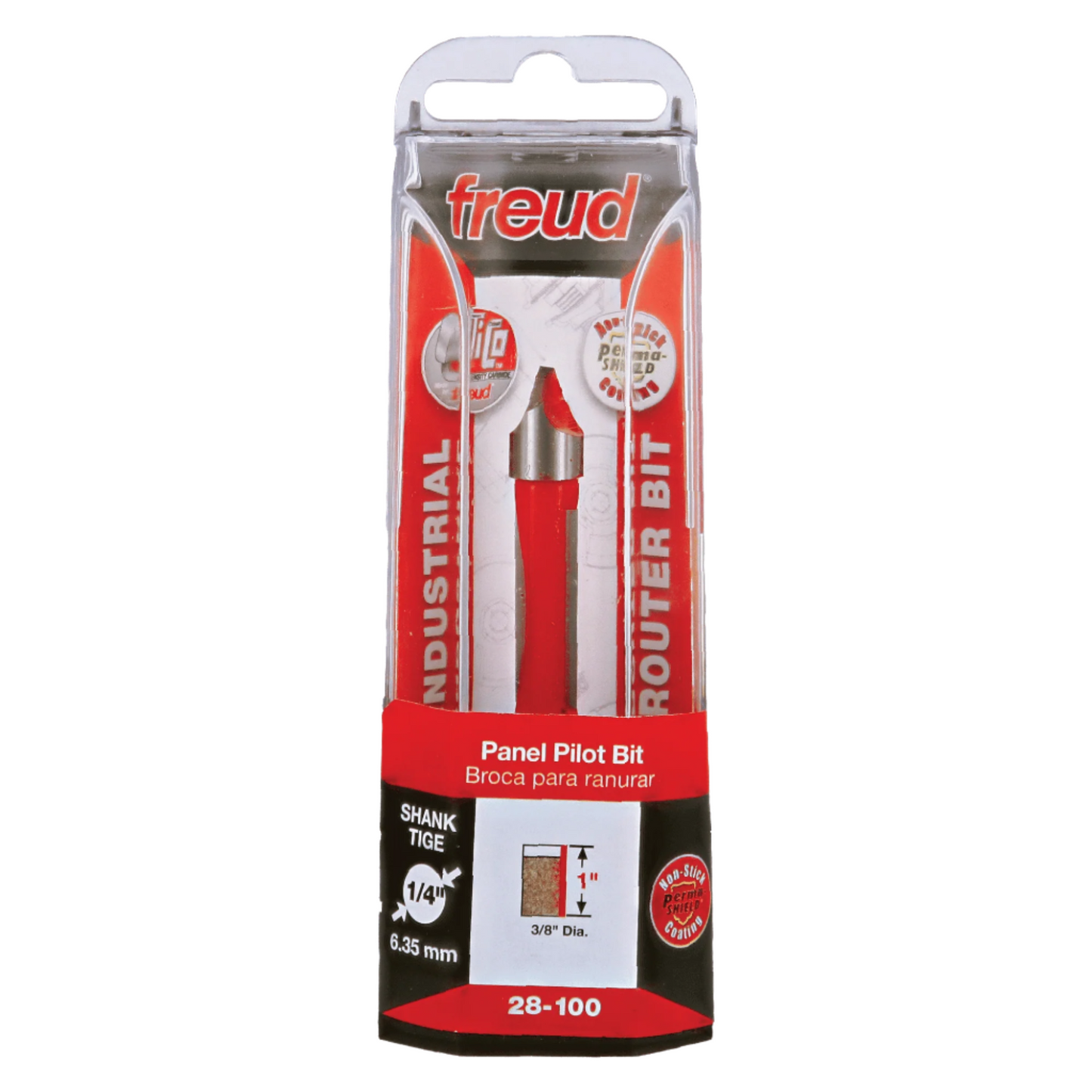 Freud, 28-100 3/8'' Single Flute Panel Pilot Router Bit 1/4'' Shank