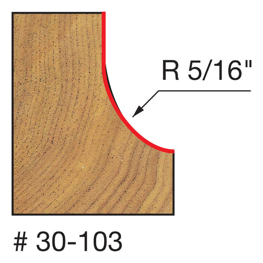 Freud, 30-103 5/16'' Radius Cove Router Bit 1/4'' Shank
