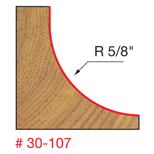 Freud 30-107 5/8'' Radius Cove Router Bit 1/2'' Shank