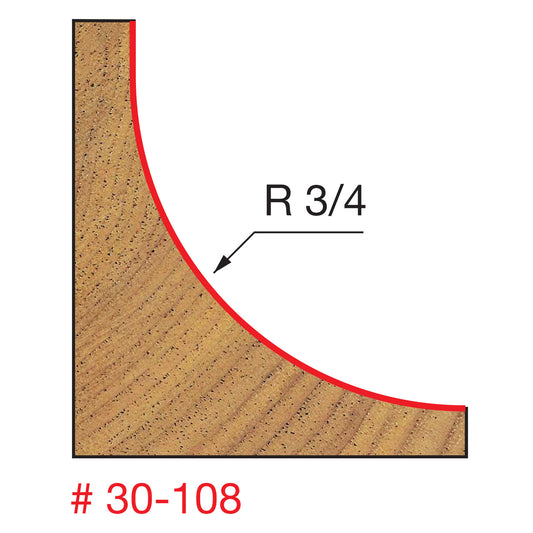 Freud, 30-108 3/4'' Radius Cove Router Bit 1/2'' Shank