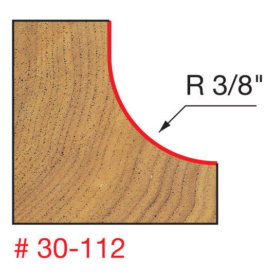 Freud, 30-112 3/8'' Radius Cove Router Bit 1/2'' Shank