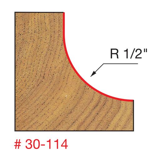 Freud, 30-114 1/2'' Radius Cove Router Bit 1/2'' Shank