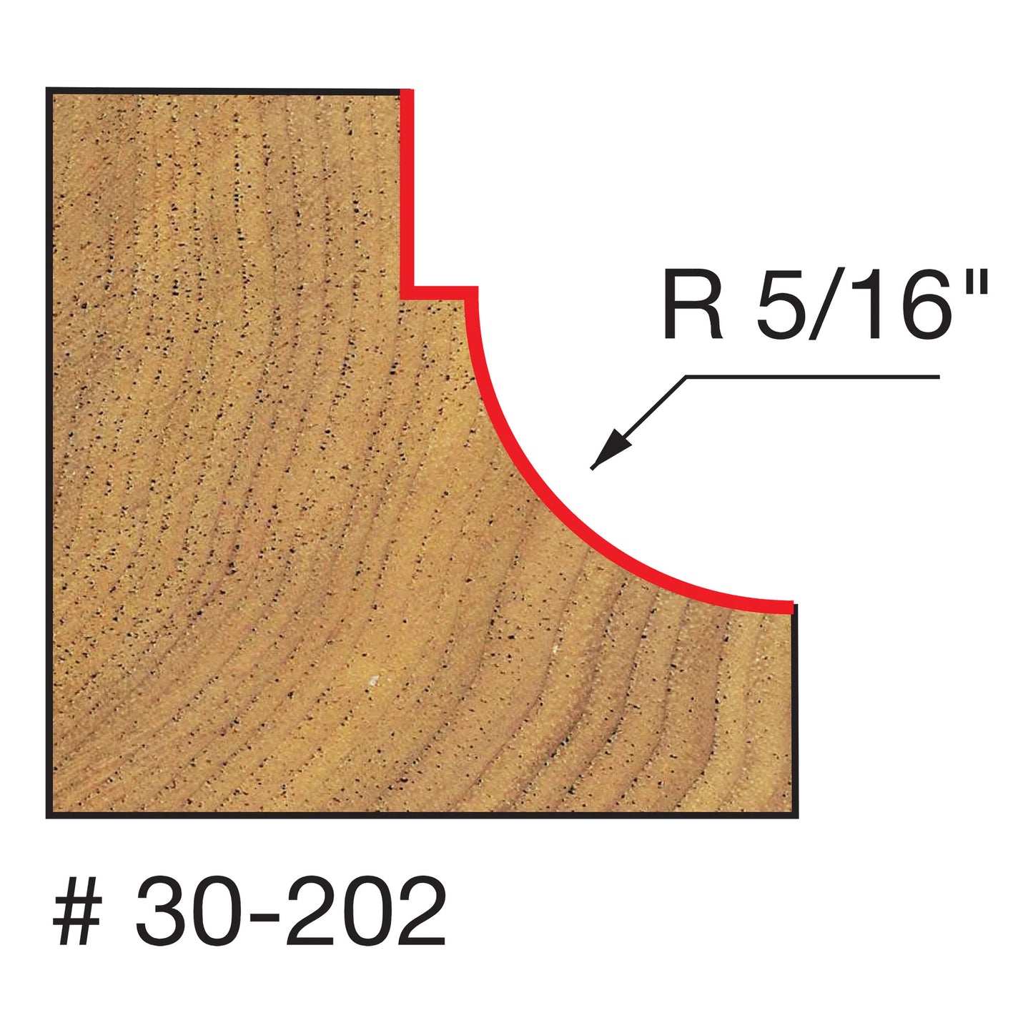 Freud, 30-202 5/16'' Radius Cove & Fillet Router Bit 1/4'' Shank
