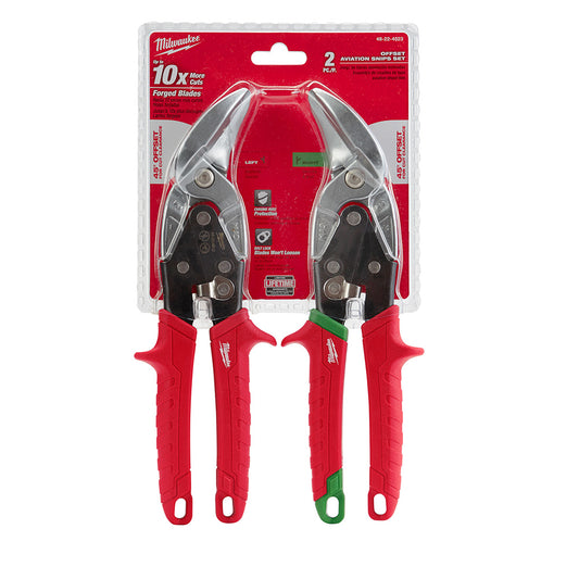 Milwaukee, 48-22-4523 2-Piece Offset Aviation Snip Set