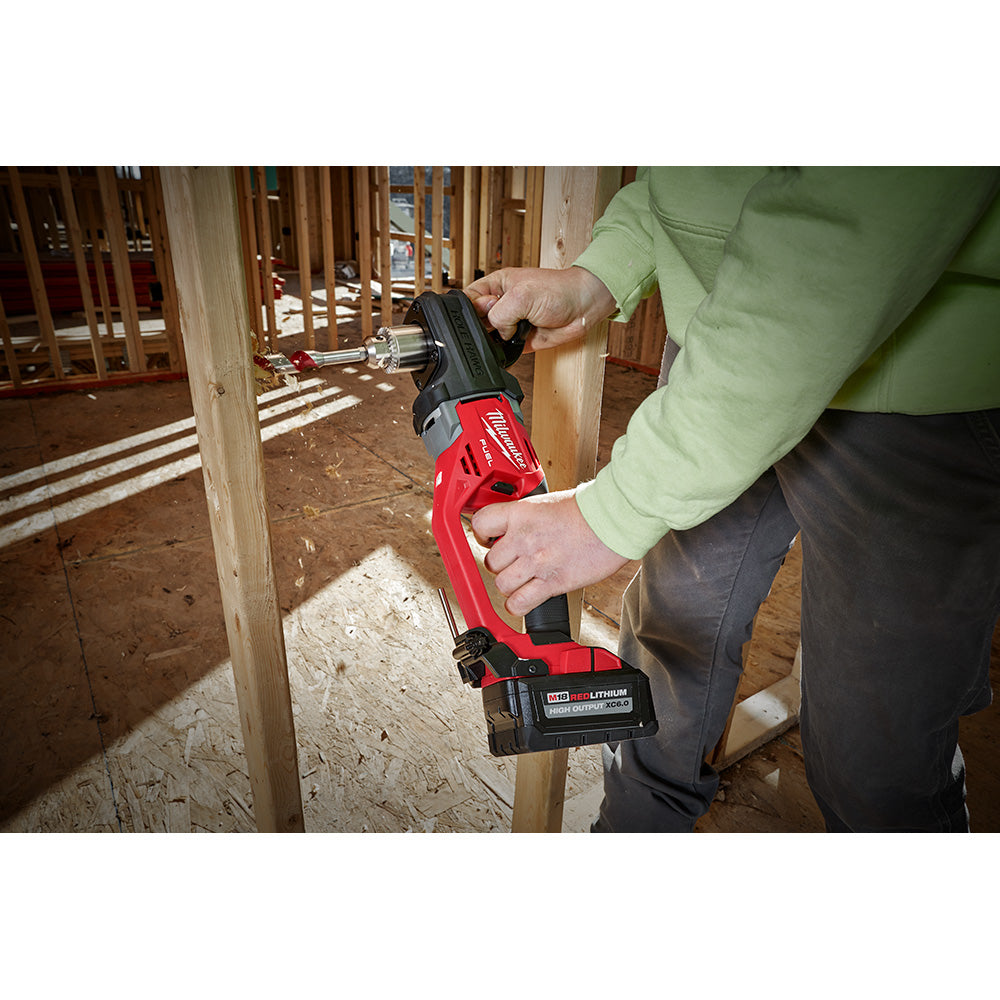 Milwaukee, 2807-20 M18 FUEL 18 Volt Lithium-Ion Brushless Cordless Hole Hawg 1/2 in. Right Angle Drill - Tool Only
